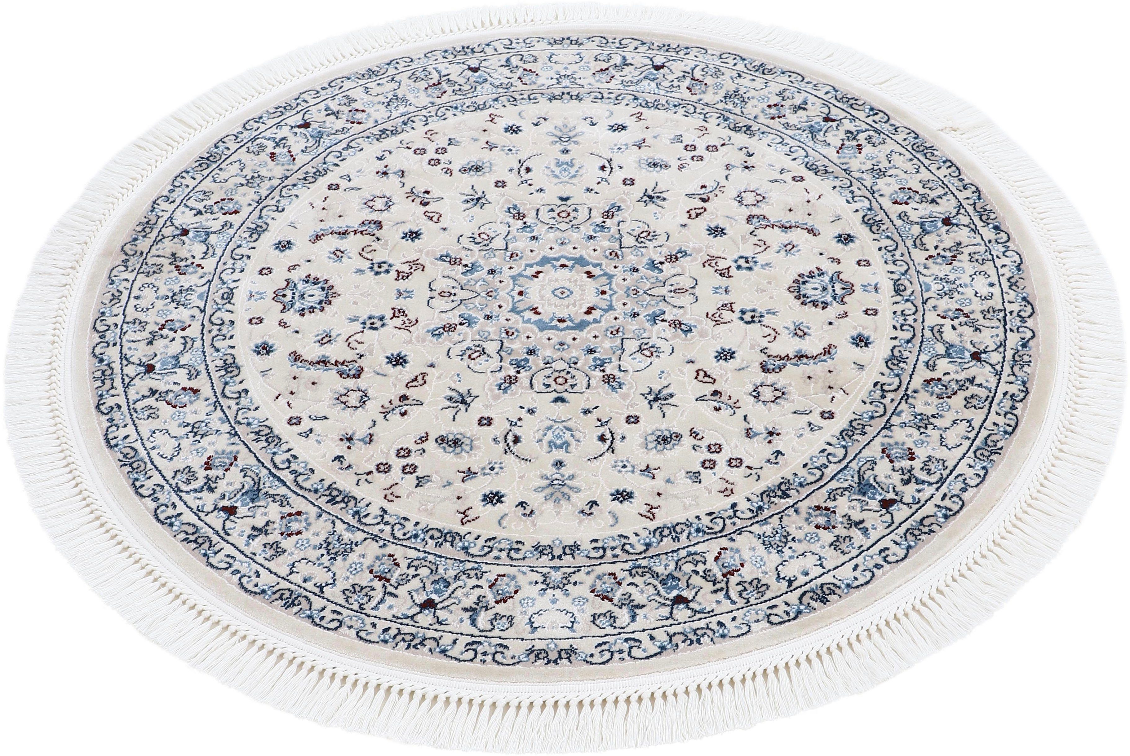 Teppich Nain Diane, carpetfine, rund, Höhe: 8 mm, Kurzflorteppich, Orient Look