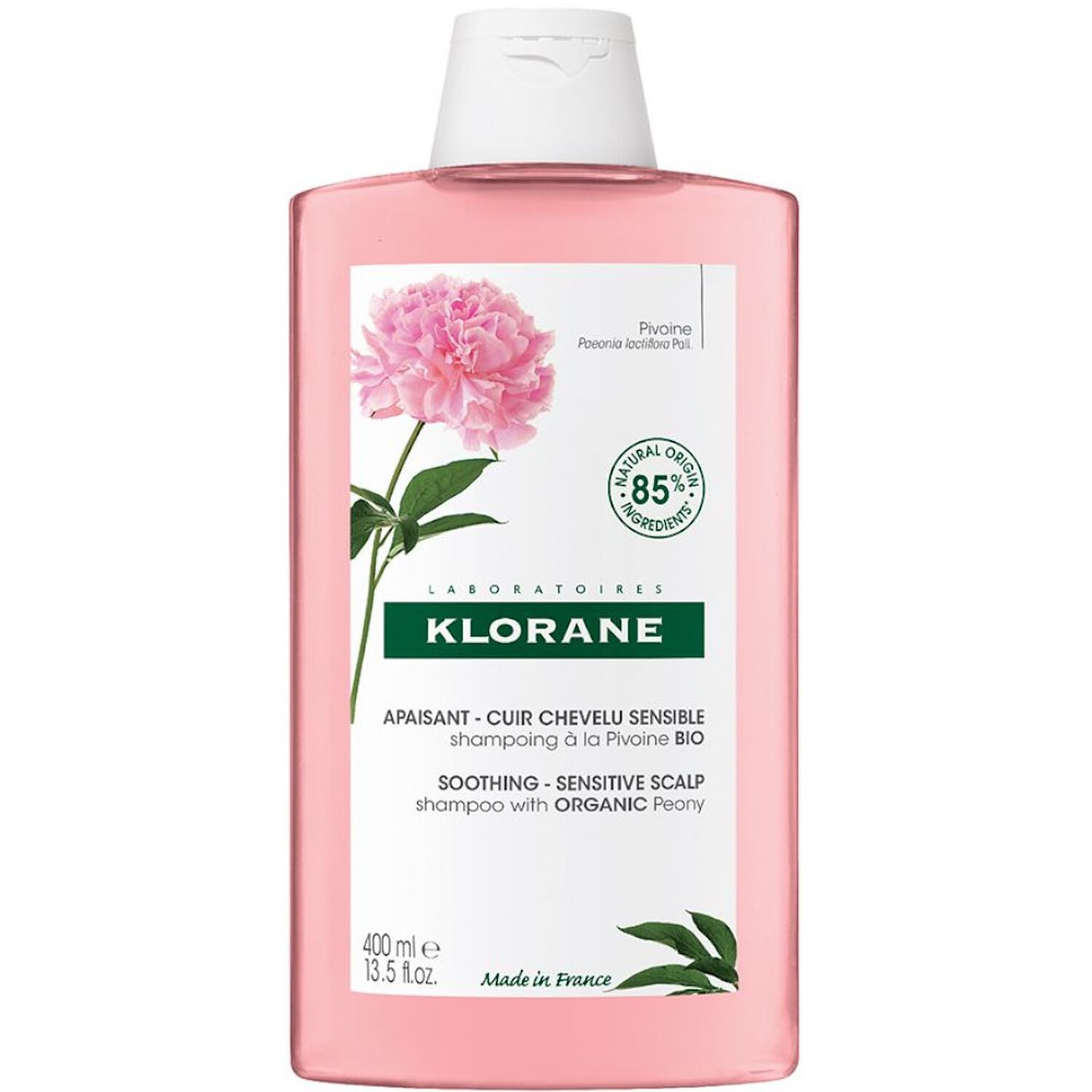 Klorane Shampoing Apaisant à la Pivoine - Cuir Chevelu Sensible 400 ml