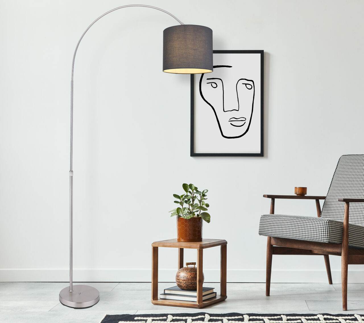 Globo Lighting - SANNA - Stehleuchte Metall Nickel matt, 1x E27