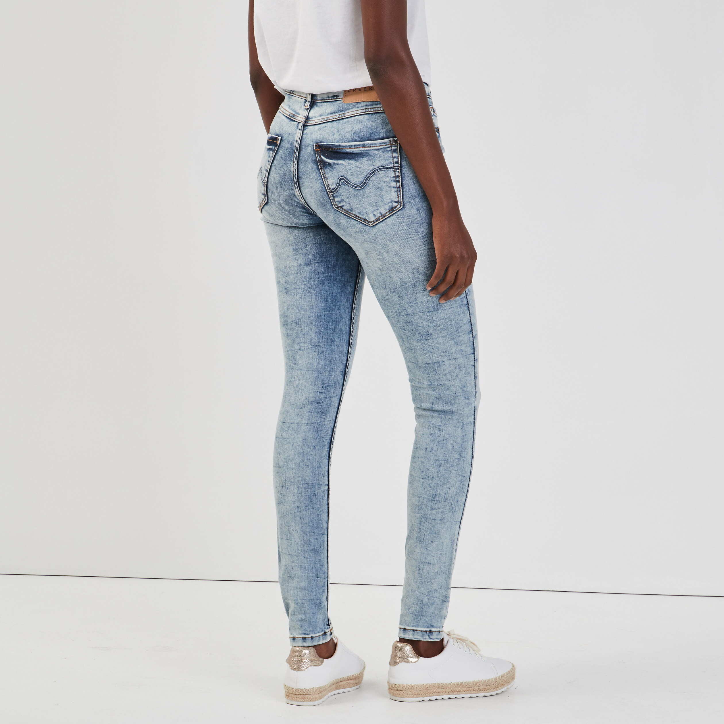 Jeans skinny délavé Creeks denim double stone femme | La Halle
