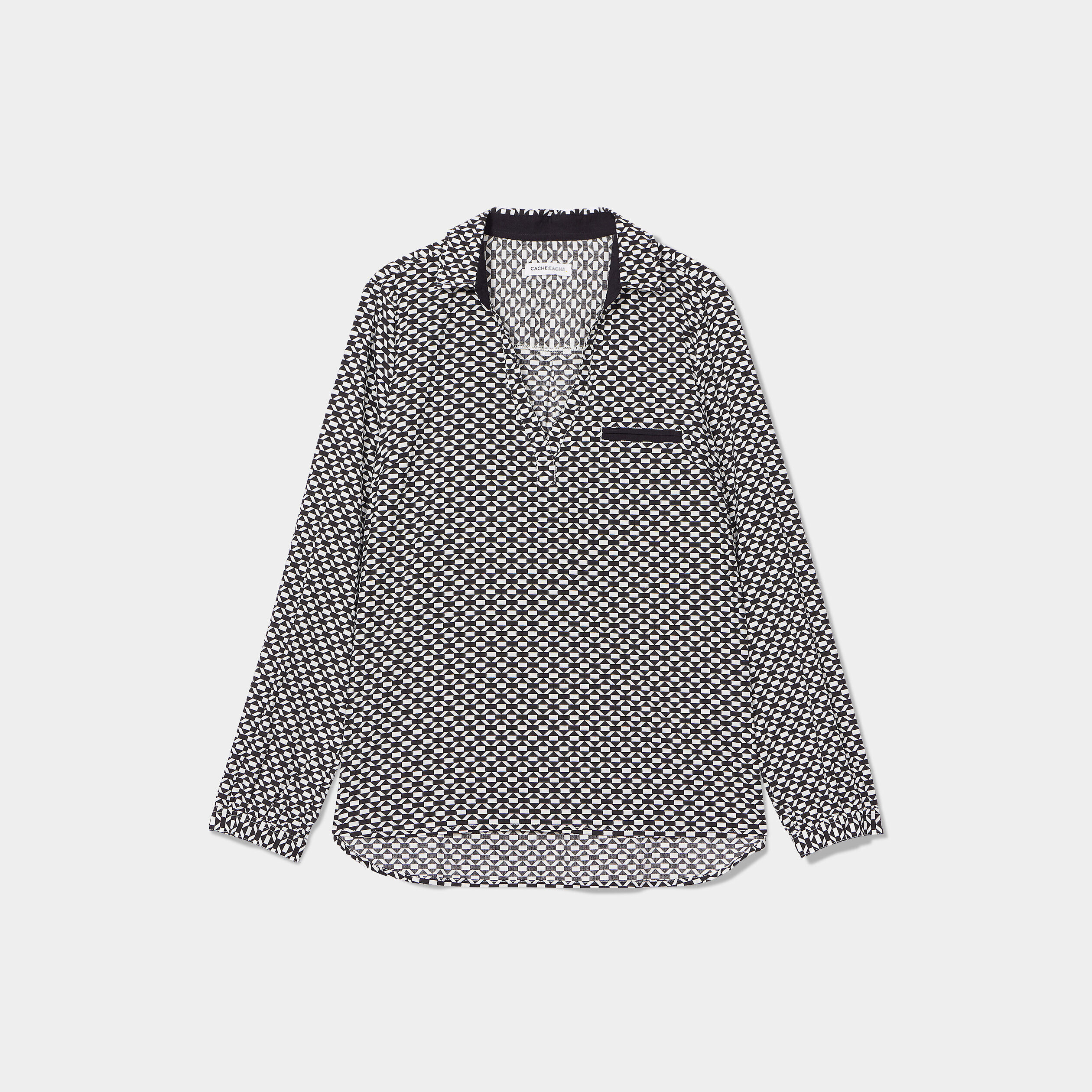 Blouse manches longues noir femme | Cache Cache