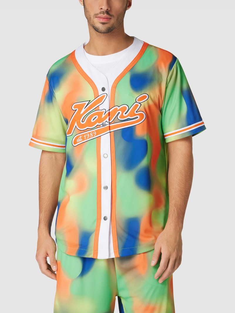 Freizeithemd mit Label-Stitching - P&C x Karl Kani in orange