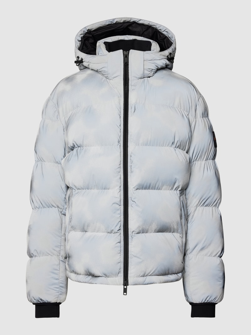 Steppjacke mit Label-Patch Modell 'Ometa' in weiß
