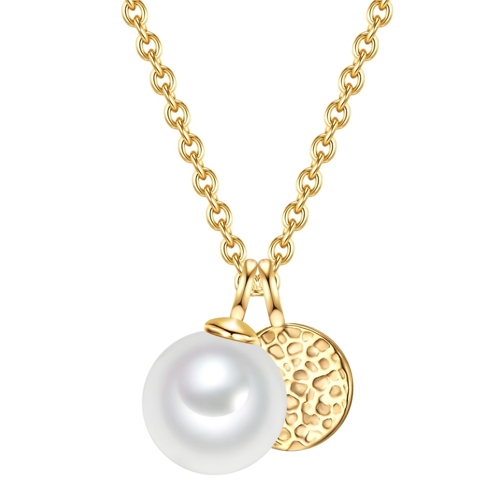 Valero Pearls Chaîne Argent sterling Perle de culture d'eau douce en Or jaune collier