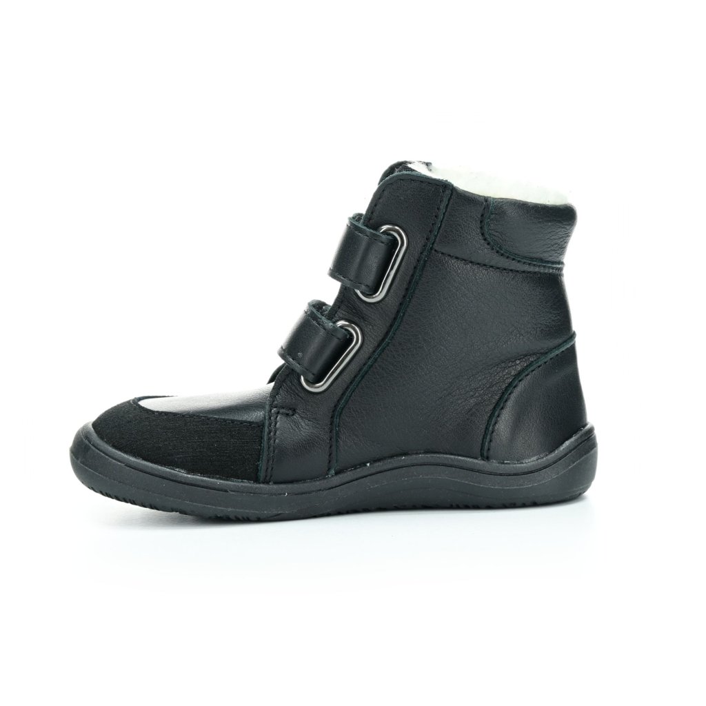 Baby Bare Febo Winter Black (mit Membran / Asfaltico) schwarze Barfußstiefeletten