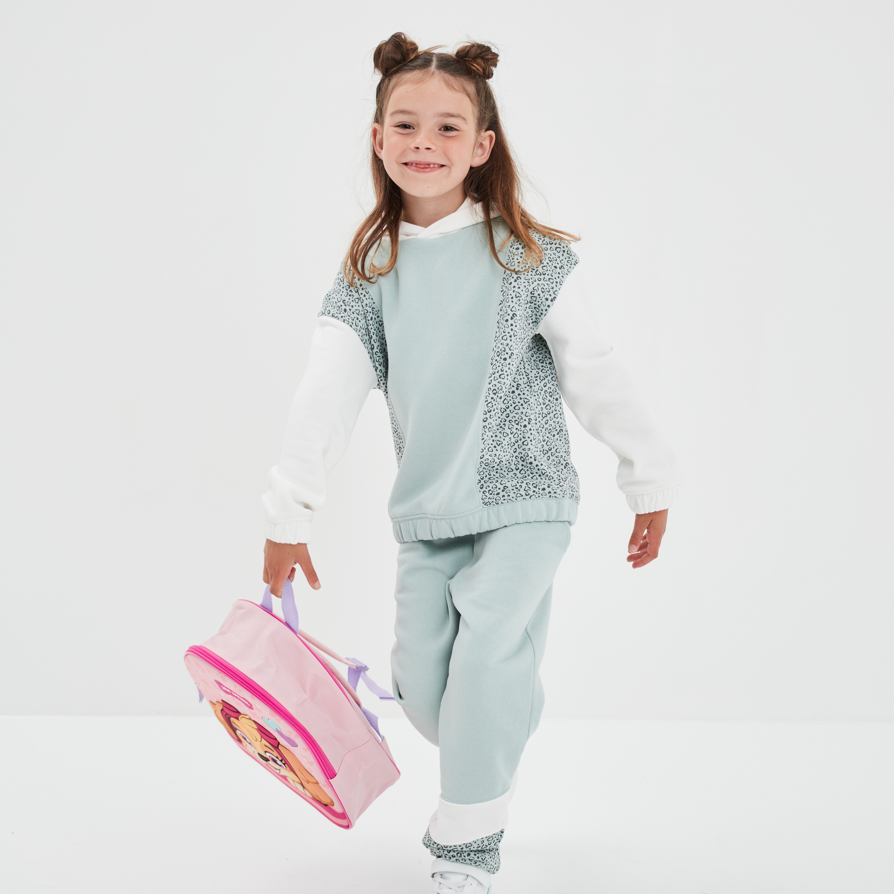 Ensemble jogging sweat capuche pantalon bleu gris fille | La Halle