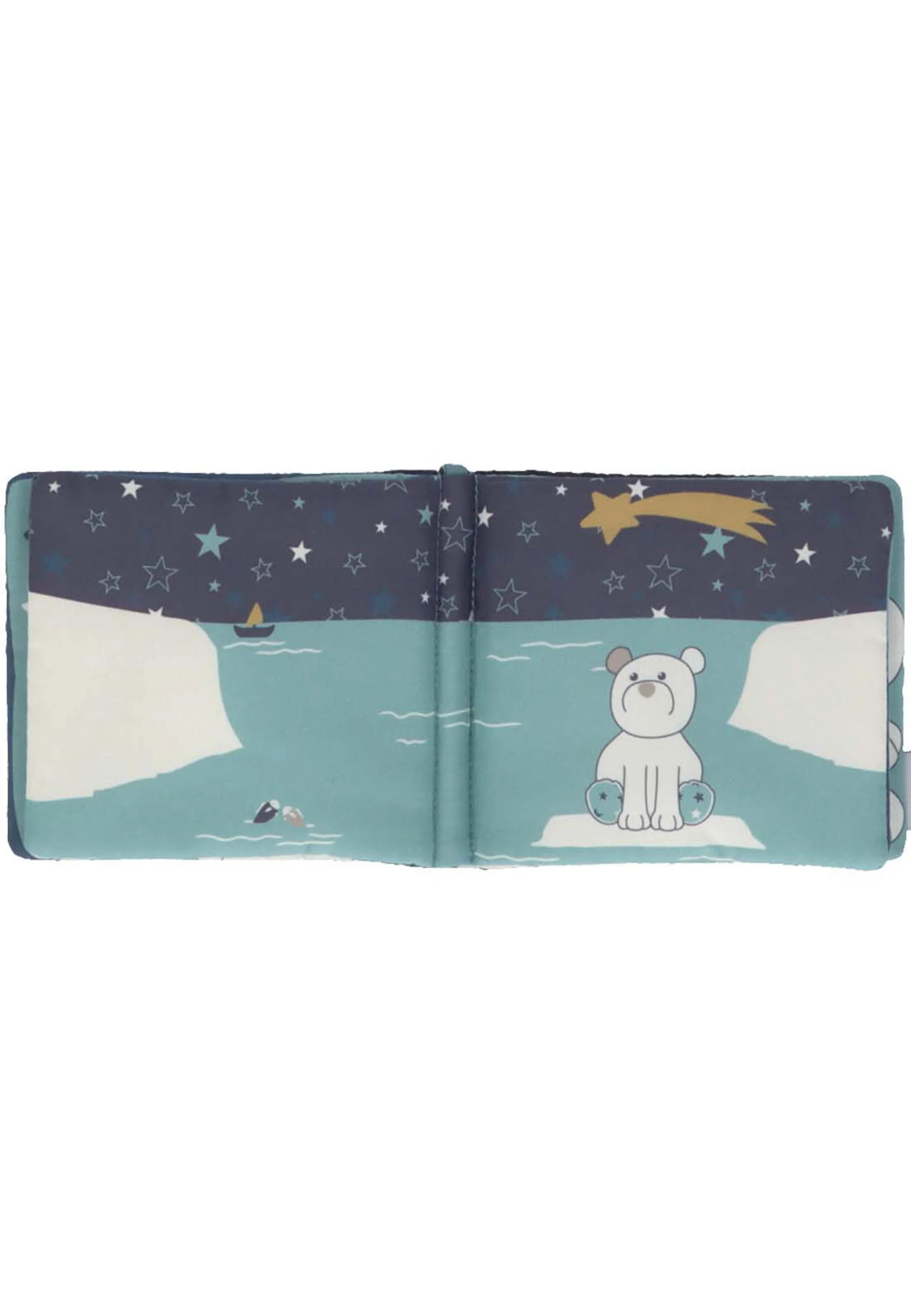 Spielbuch Eisbär Elia in Eisengrau, zum Anbinden