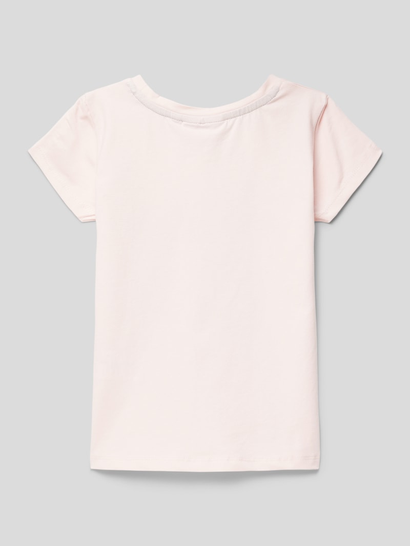 T-Shirt mit floralem Print in rosé