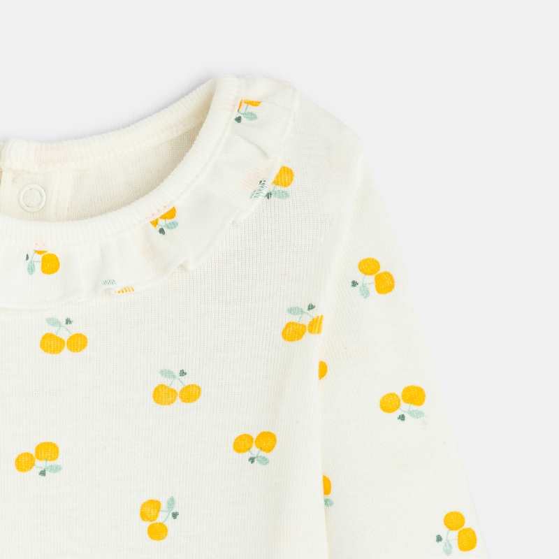 Body fantaisie à col volanté bébé fille (lot de 2)