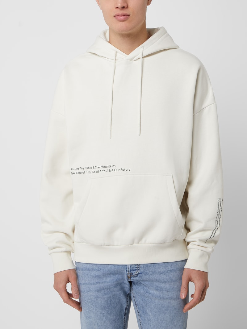 Oversized Hoodie mit Message und Print in offwhite