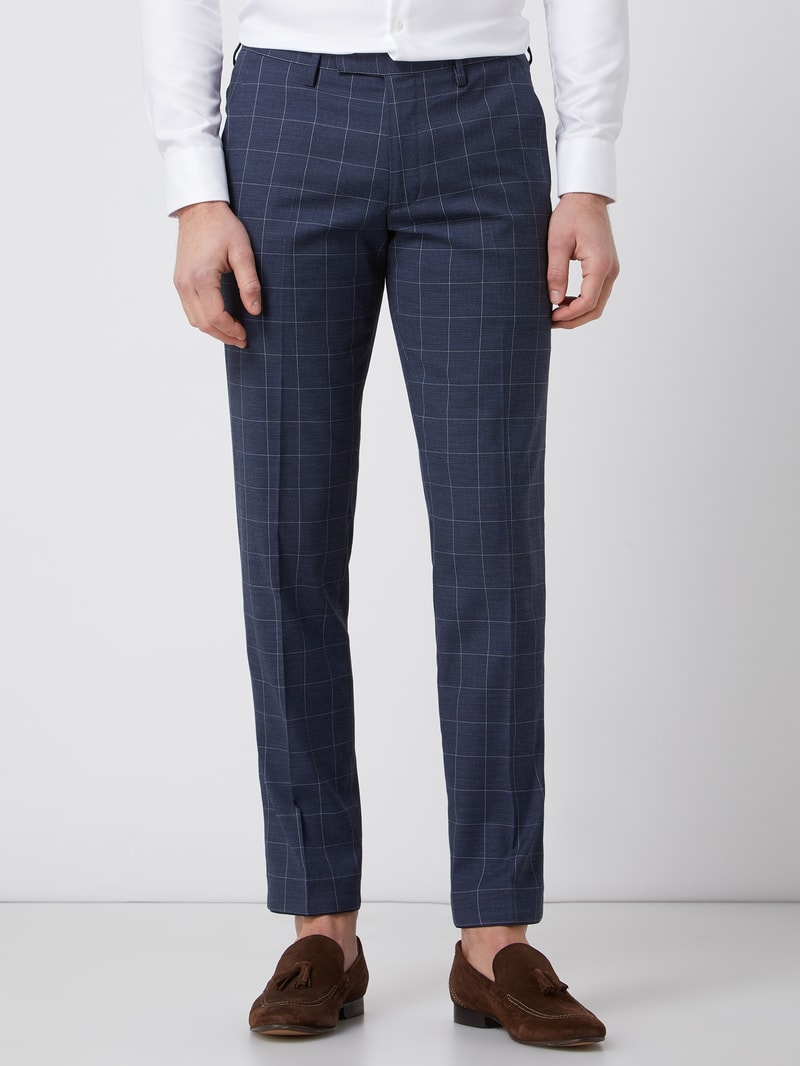 Anzughose mit Stretch-Anteil in gerader Passform in marineblau