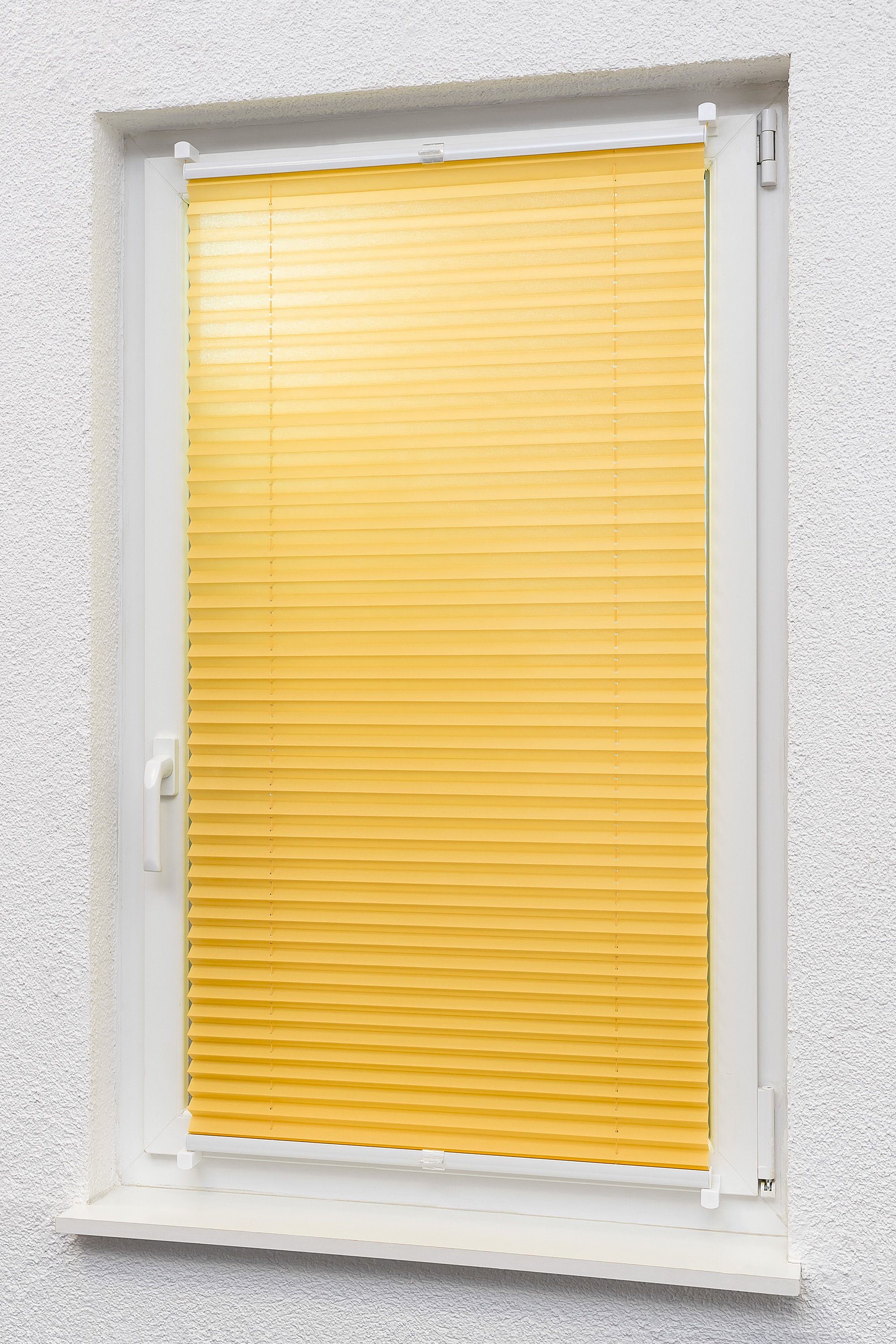 Plissee Rapid Klemmen Gelb, LYSEL®, blickdicht, HxB 130x45cm