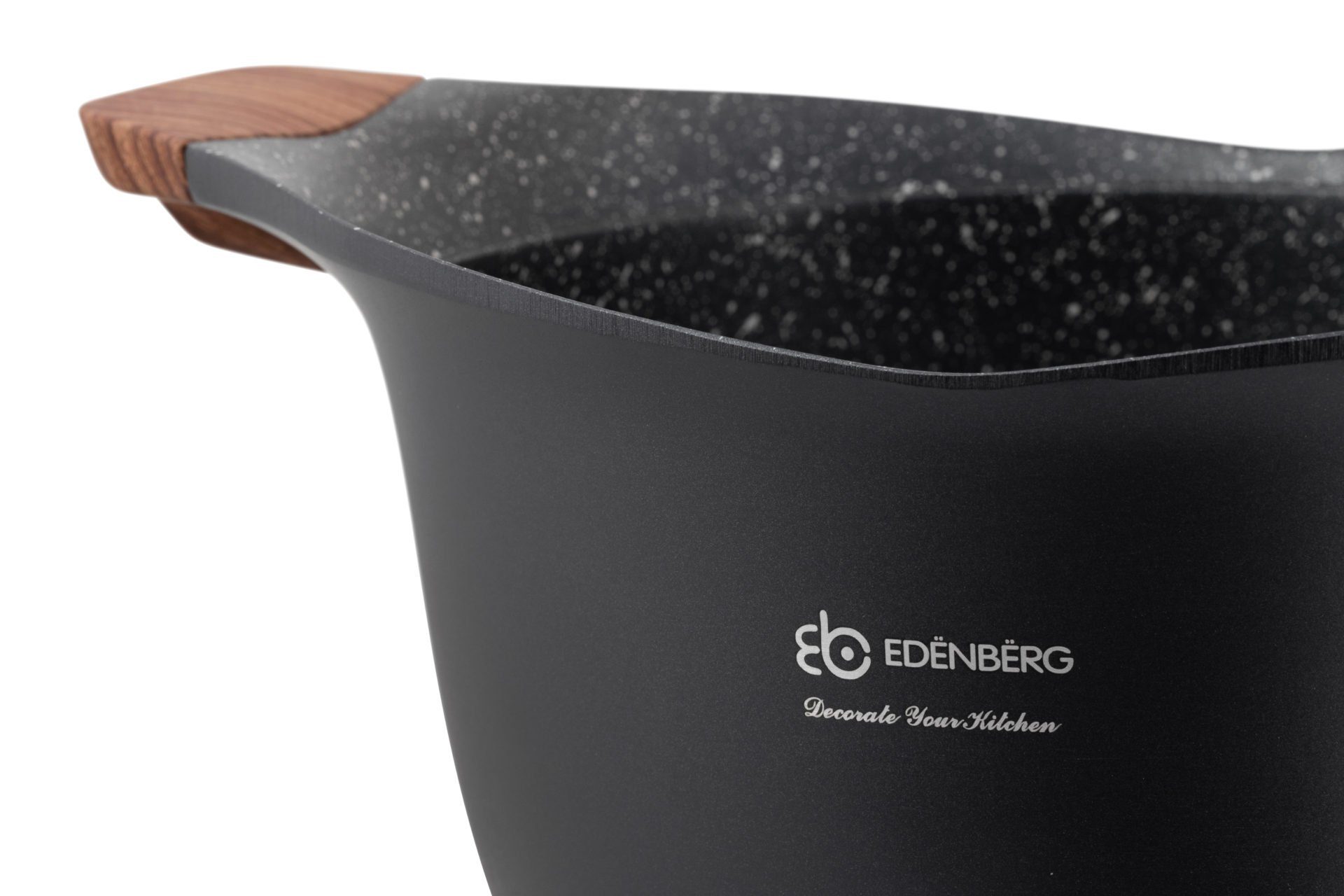 Edenberg Topf-Set Modernes Topfset, schwarze Töpfe, braune Griffe, Pfanne, Kasserolle, Aluminium, Keramik (15-tlg., Zeitloses Design des Topfsets. Eine ideale Geschenkidee)