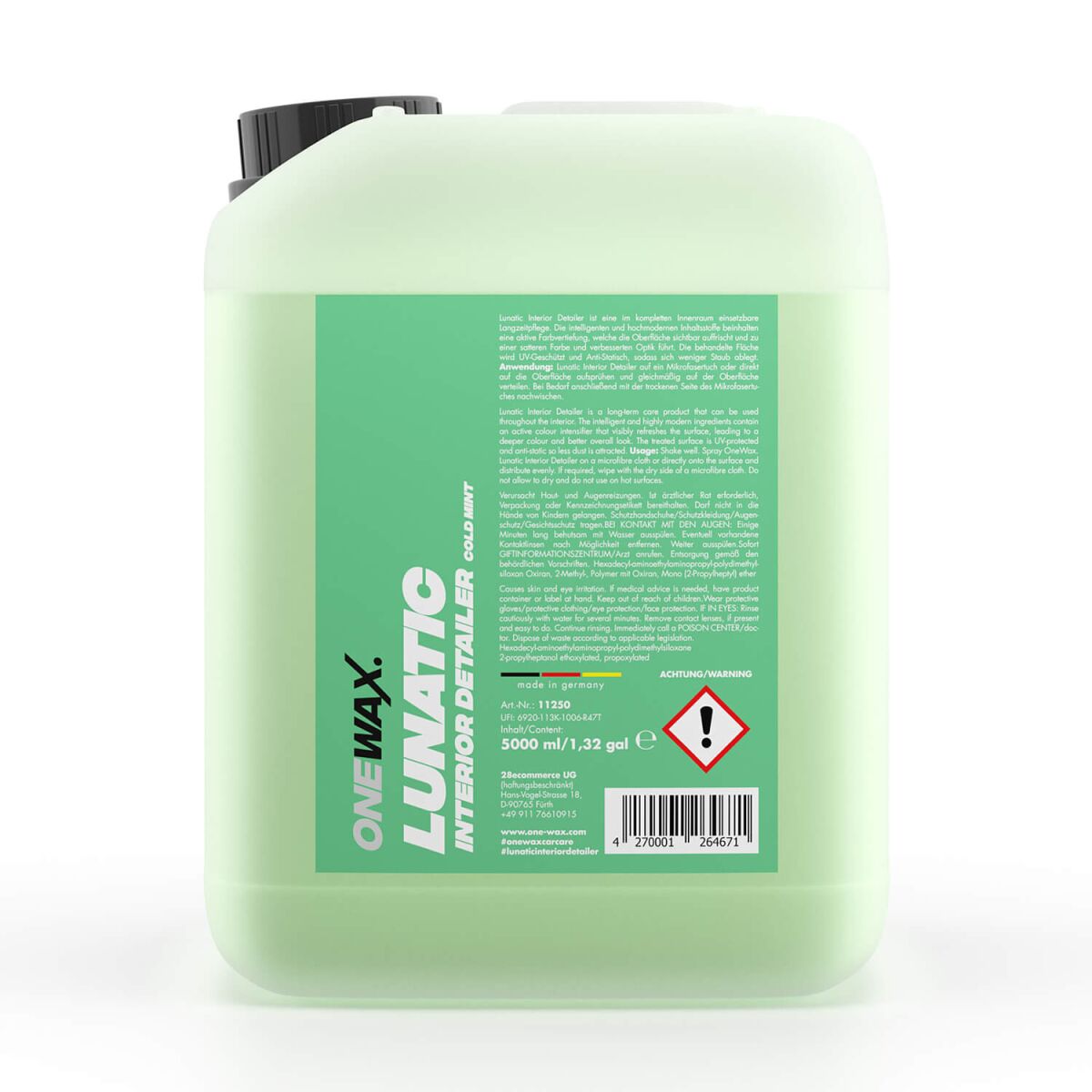 ONEWAX Lunatic Interior Detailer Cold Mint 5L