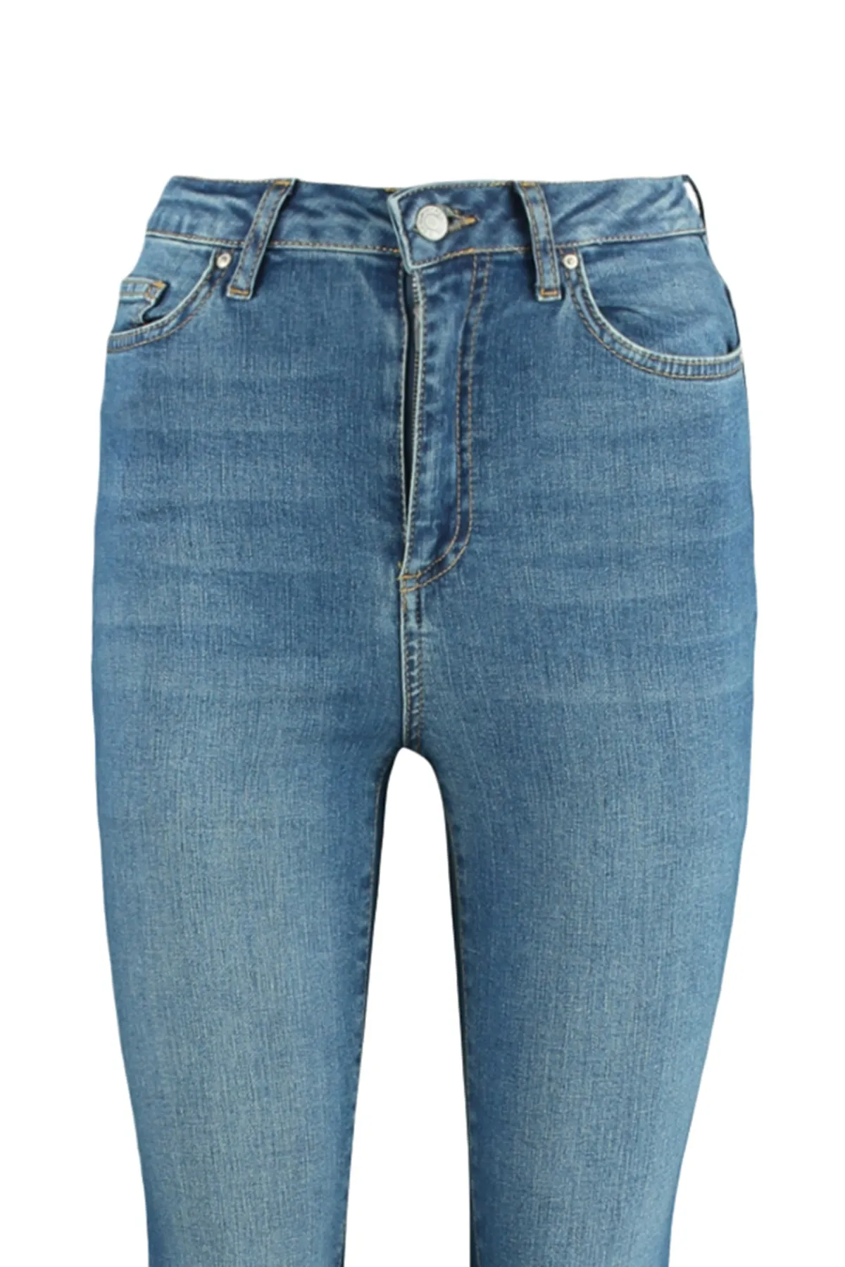 Trendyol Collection  Dunkelblaue Skinny-Jeans mit superhoher Taille TWOSS22JE0560