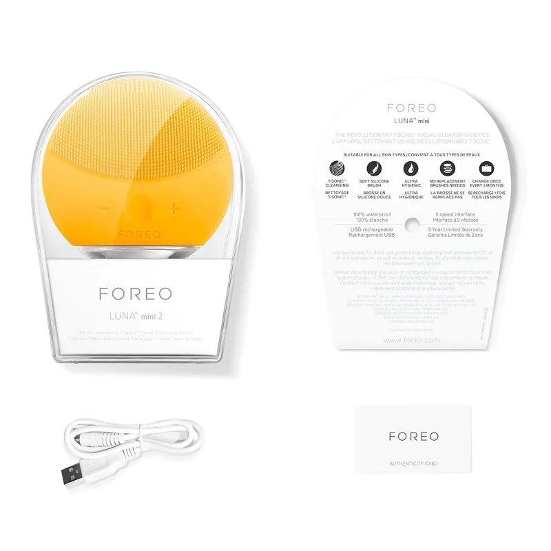 Foreo Luna Mini 2 Sonic Προσώπου Βούρτσα Καθαρισμού, Κίτρινο Ηλίανθου