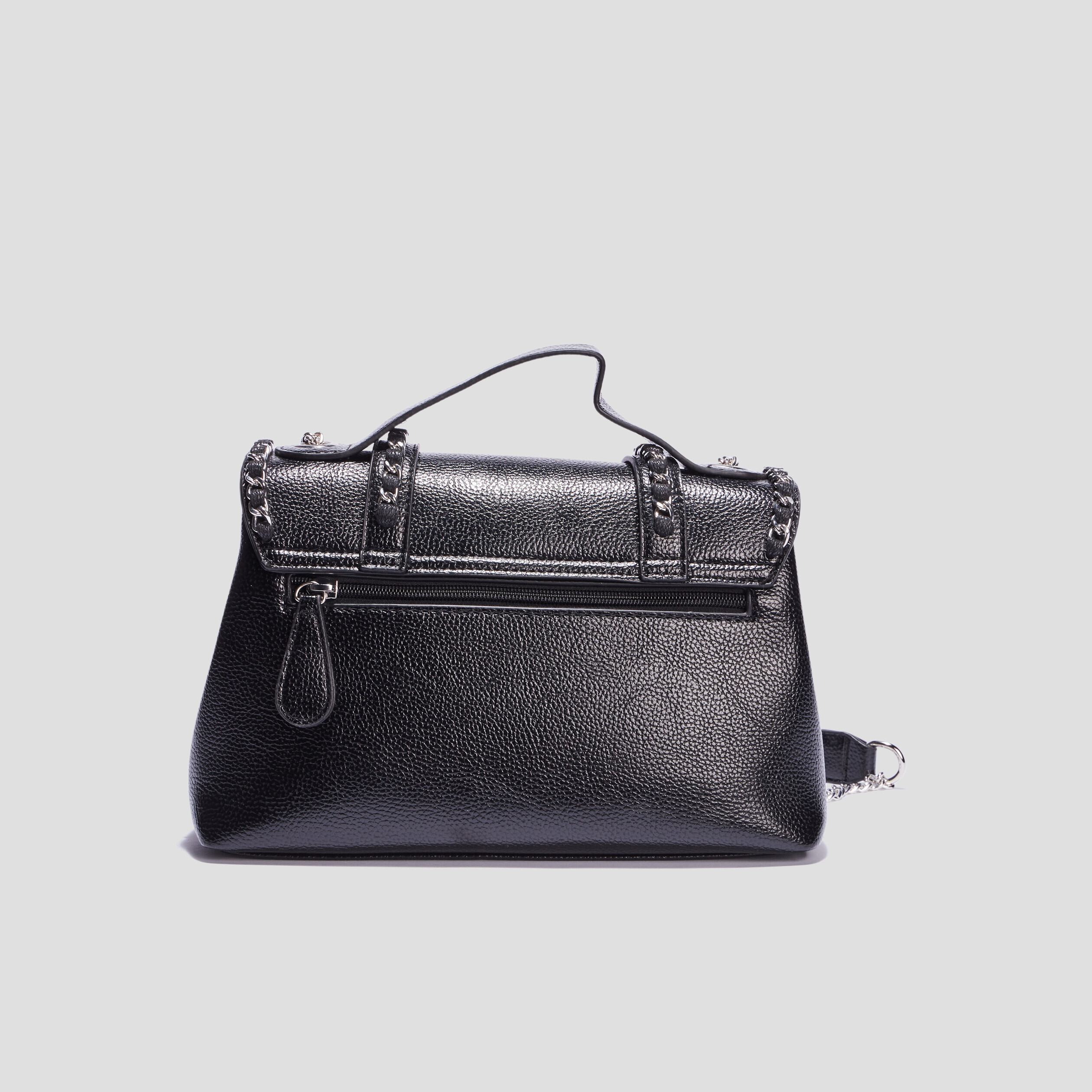 Sac à bandoulière avec chaînes noir femme | La Halle