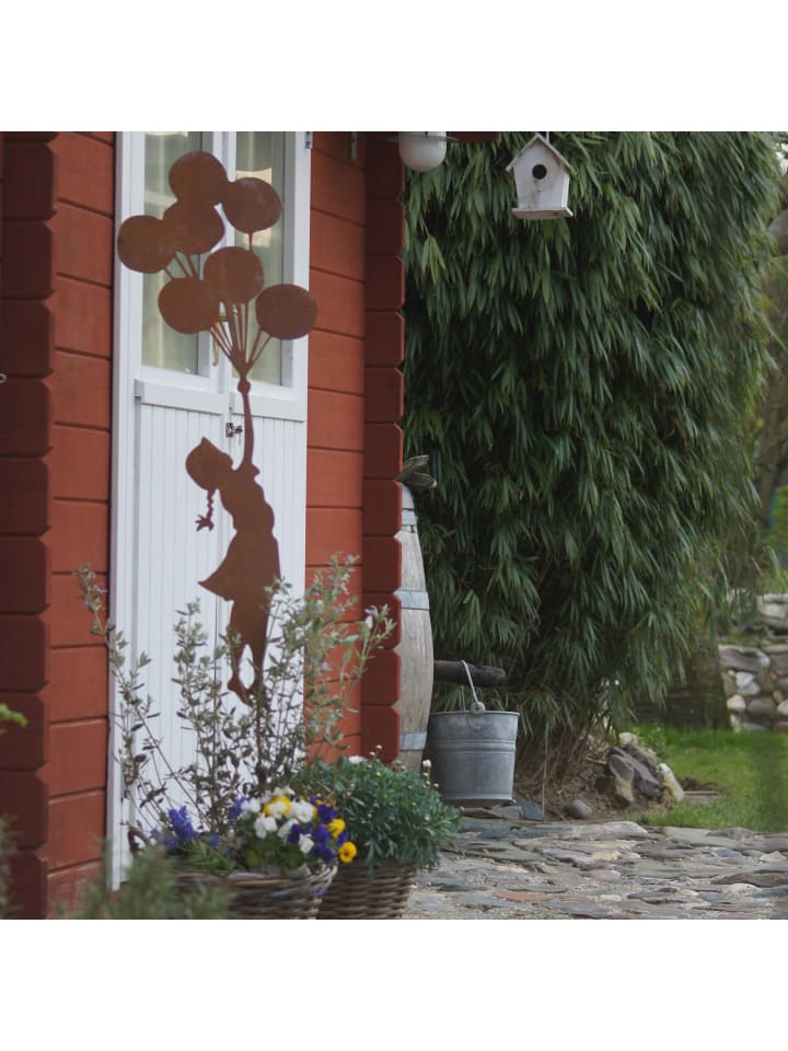 UNUS Gartenstecker Rost Mädchen mit Ballons in Braun günstig kaufen onesize