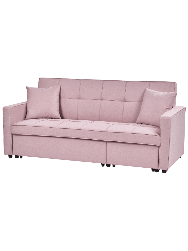 Beliani Schlafsofa GLOMMA in Rosa/Schwarz - (W) 204 x (H) 93 x (L) 88 cm günstig kaufen onesize