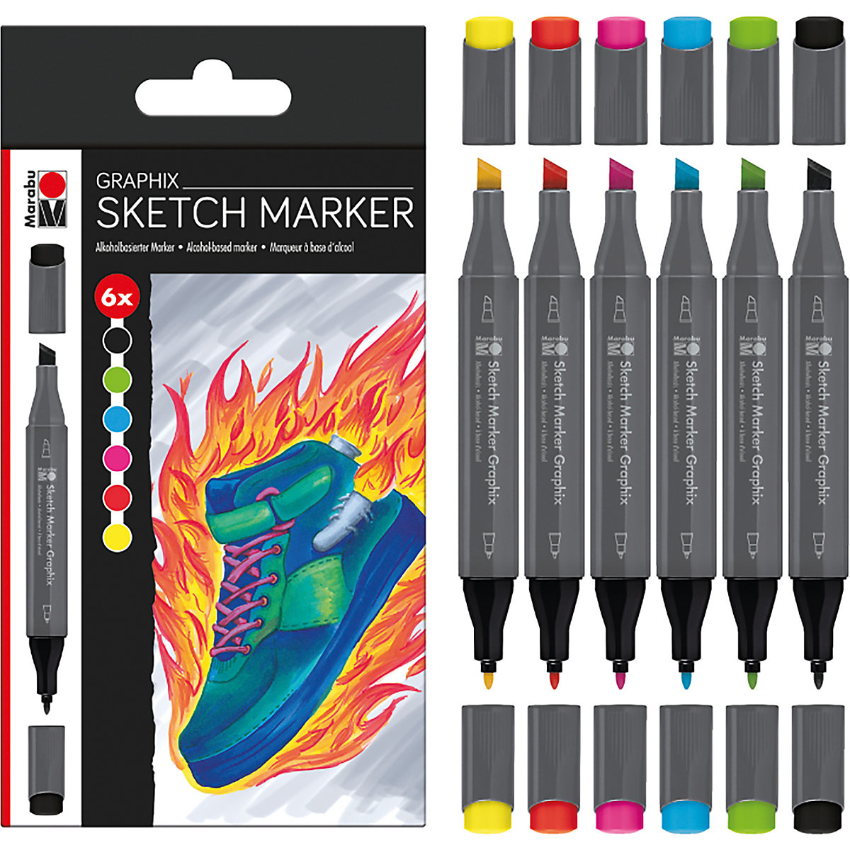 Sketch Marker Graphix HEAT, 6er-Set