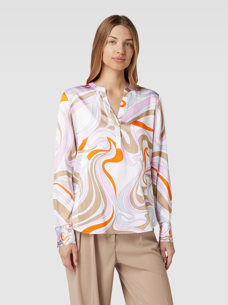 Bluse mit V-Ausschnitt in hellrosa