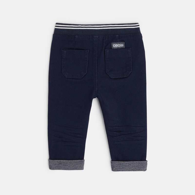 Jean knit-denim taille élastiquée bleu bébé garçon