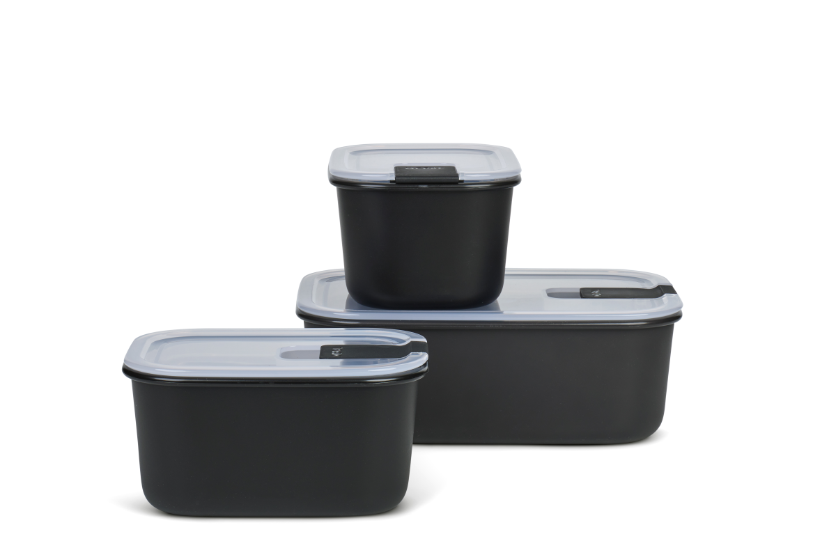 Mepal 3-tlg Aufbewahrungs-Set EasyClip Nordic Black