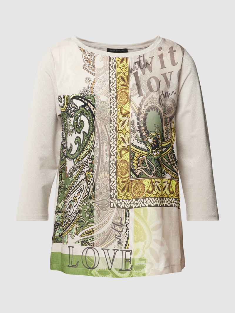 T-Shirt mit 3/4-Arm in sand