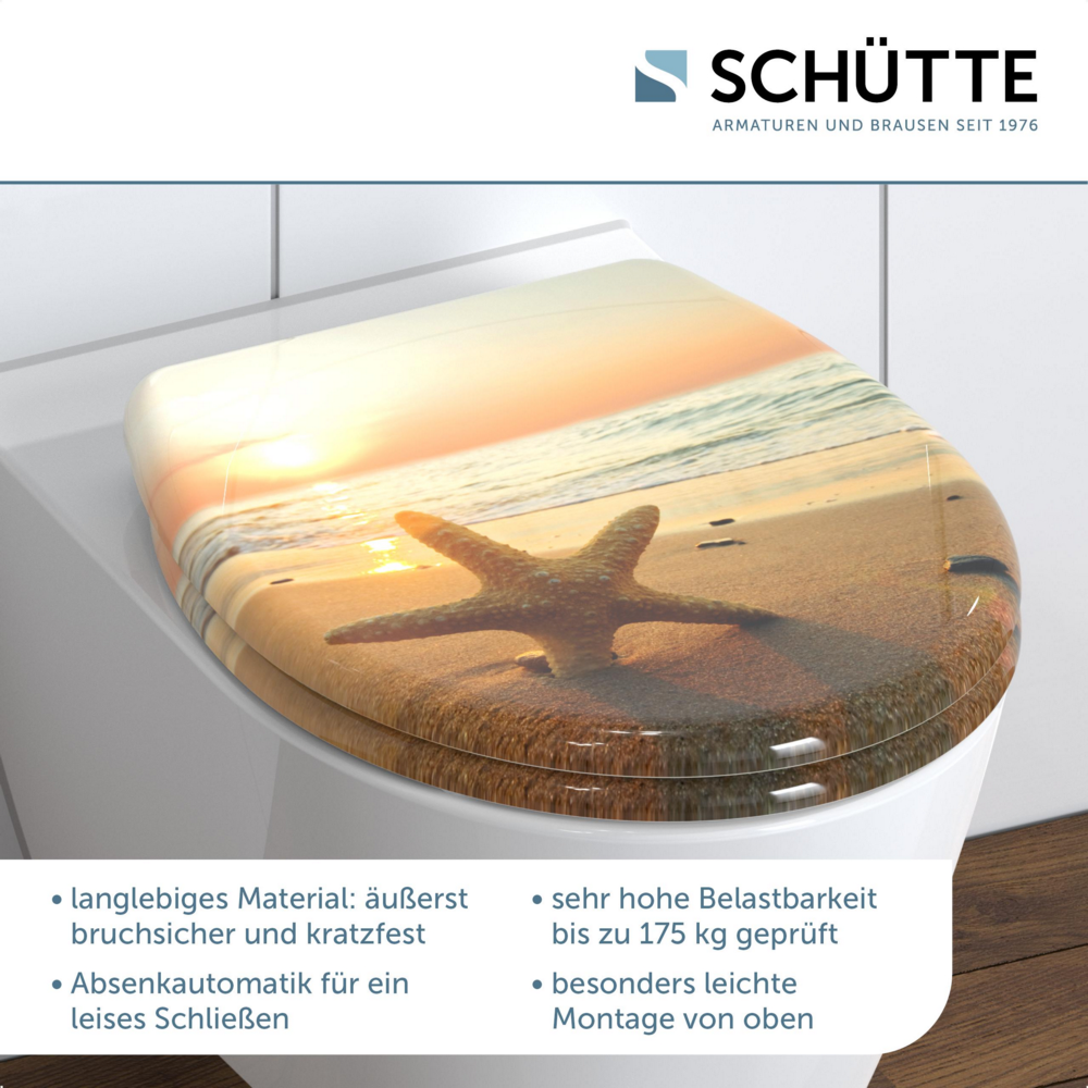 Schütte WC-Sitz SEA STAR Duroplast Motiv Strand