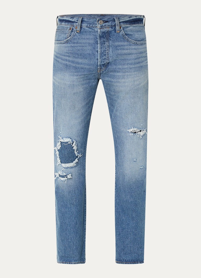 Blugi Levi's 501 Final Hour cu croială dreaptă și tiv rupt