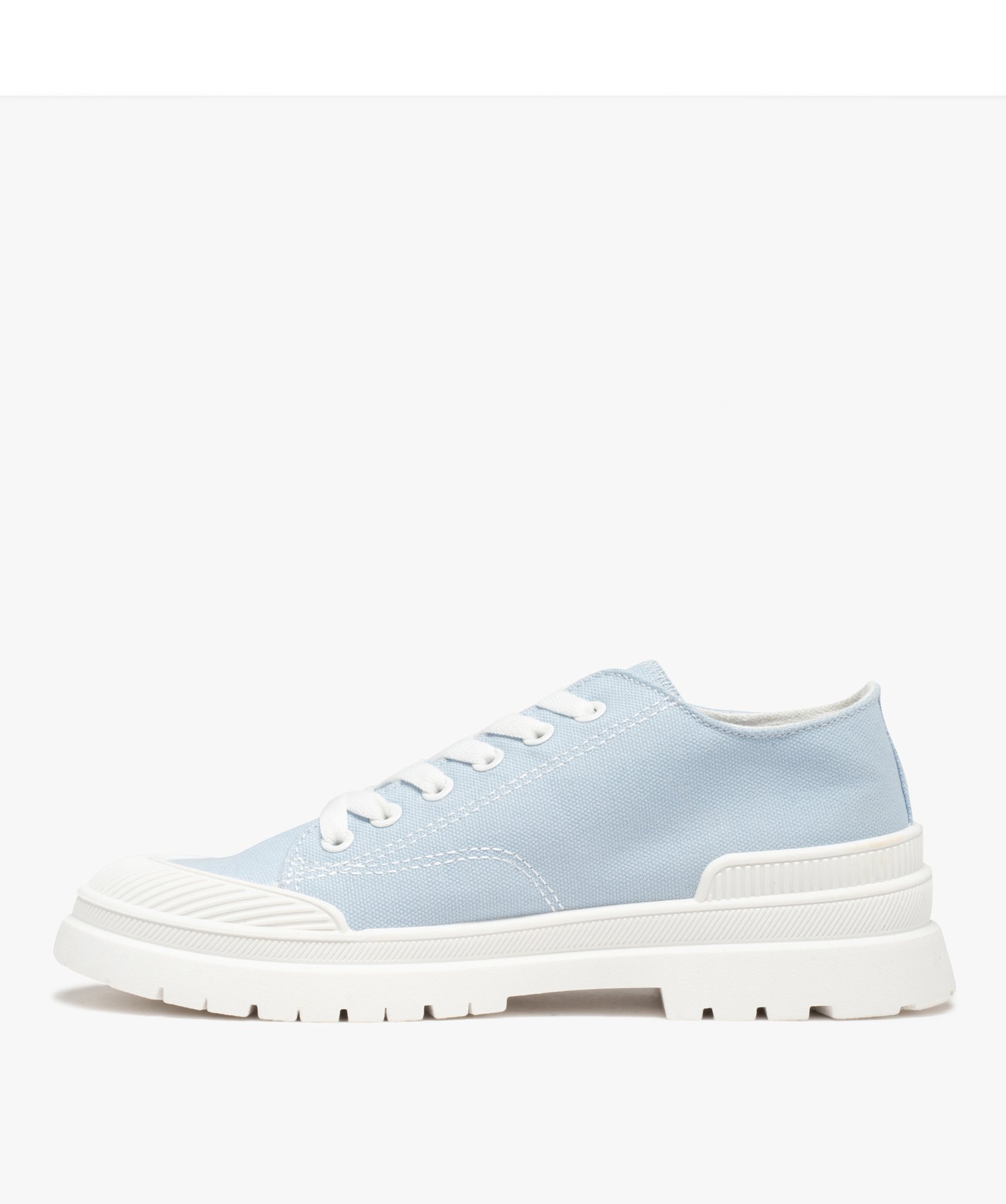 Baskets femme crantées en toile unie – Banana Moon bleu | GEMO