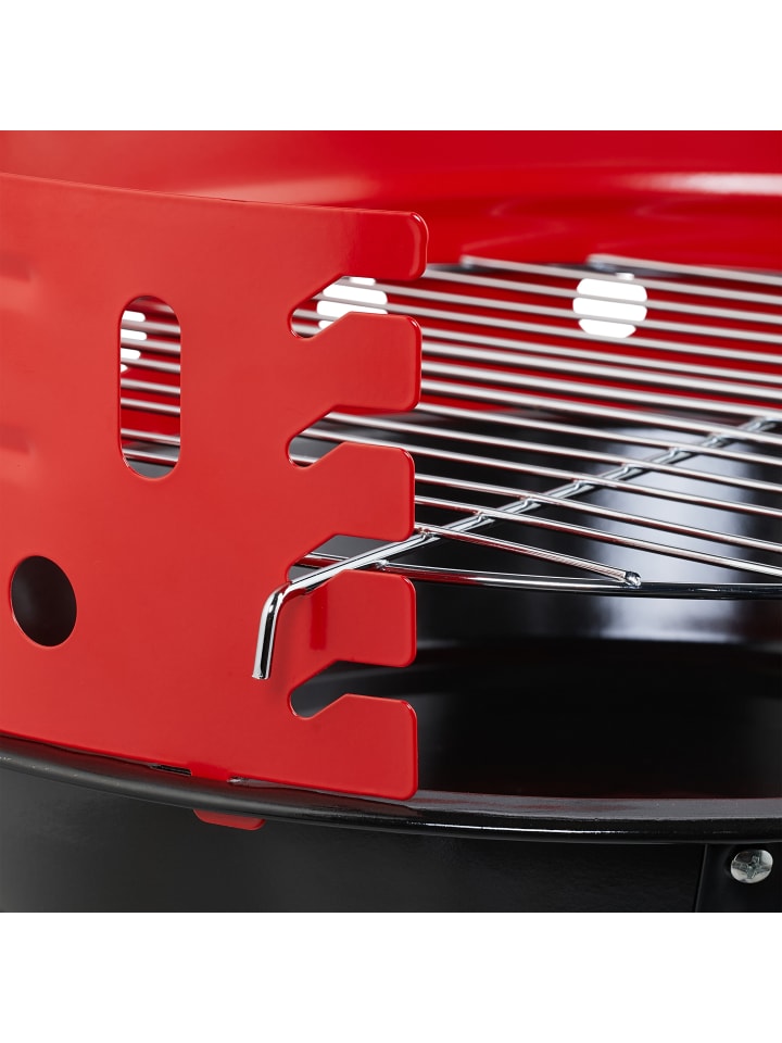 relaxdays Holzkohlegrill in Schwarz/ Rot - Ø 37 cm günstig kaufen onesize
