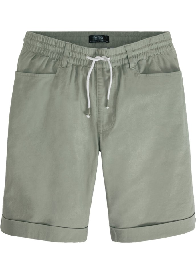 Schlupf-Bermuda aus Leinen Mix, Regular Fit