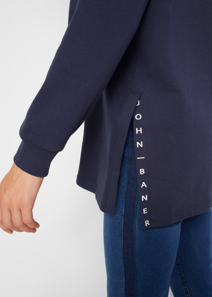 Long Kapuzensweatshirt mit Schlitz
