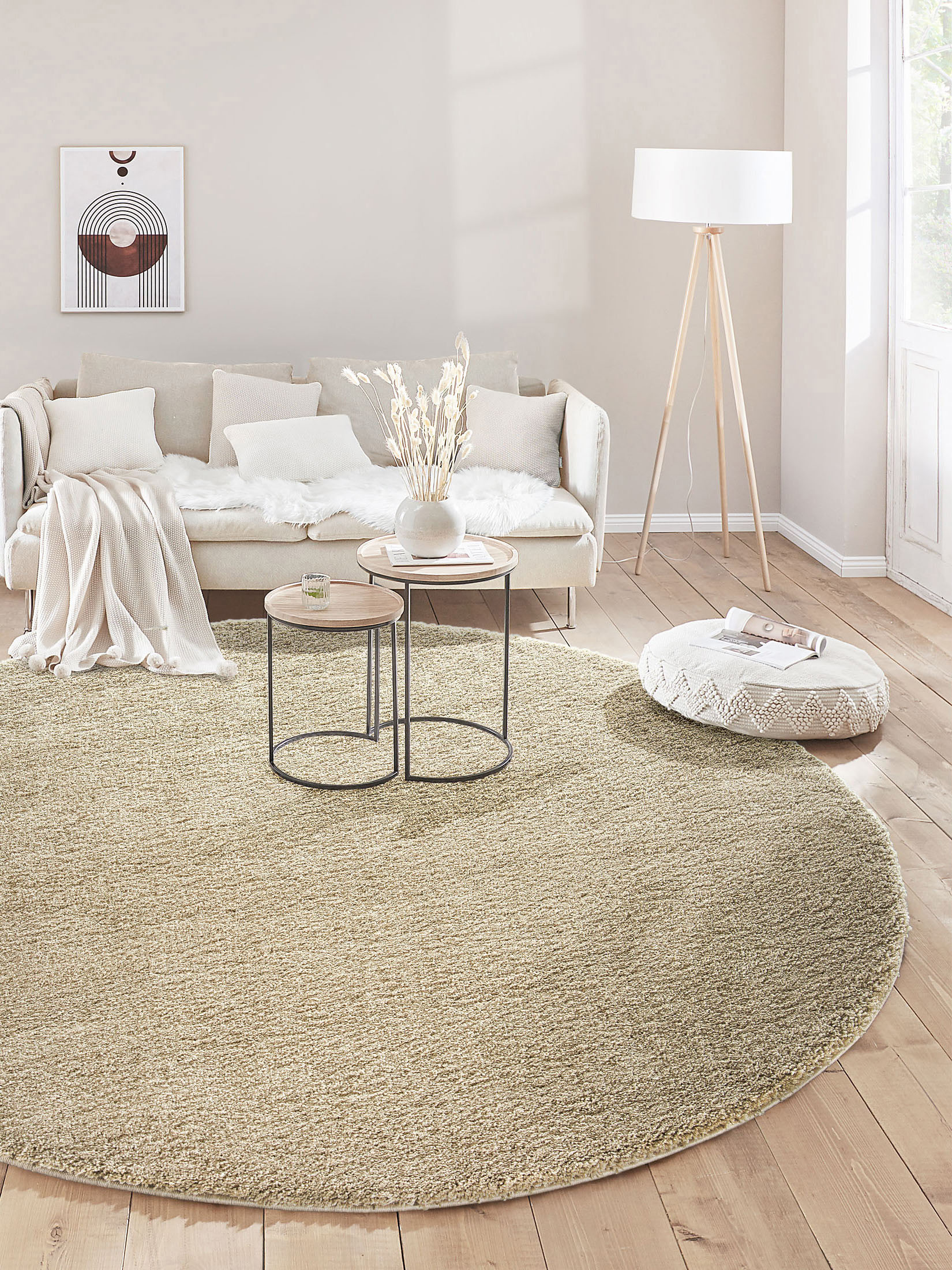Lounge Hochflor-Teppich, Hellbeige