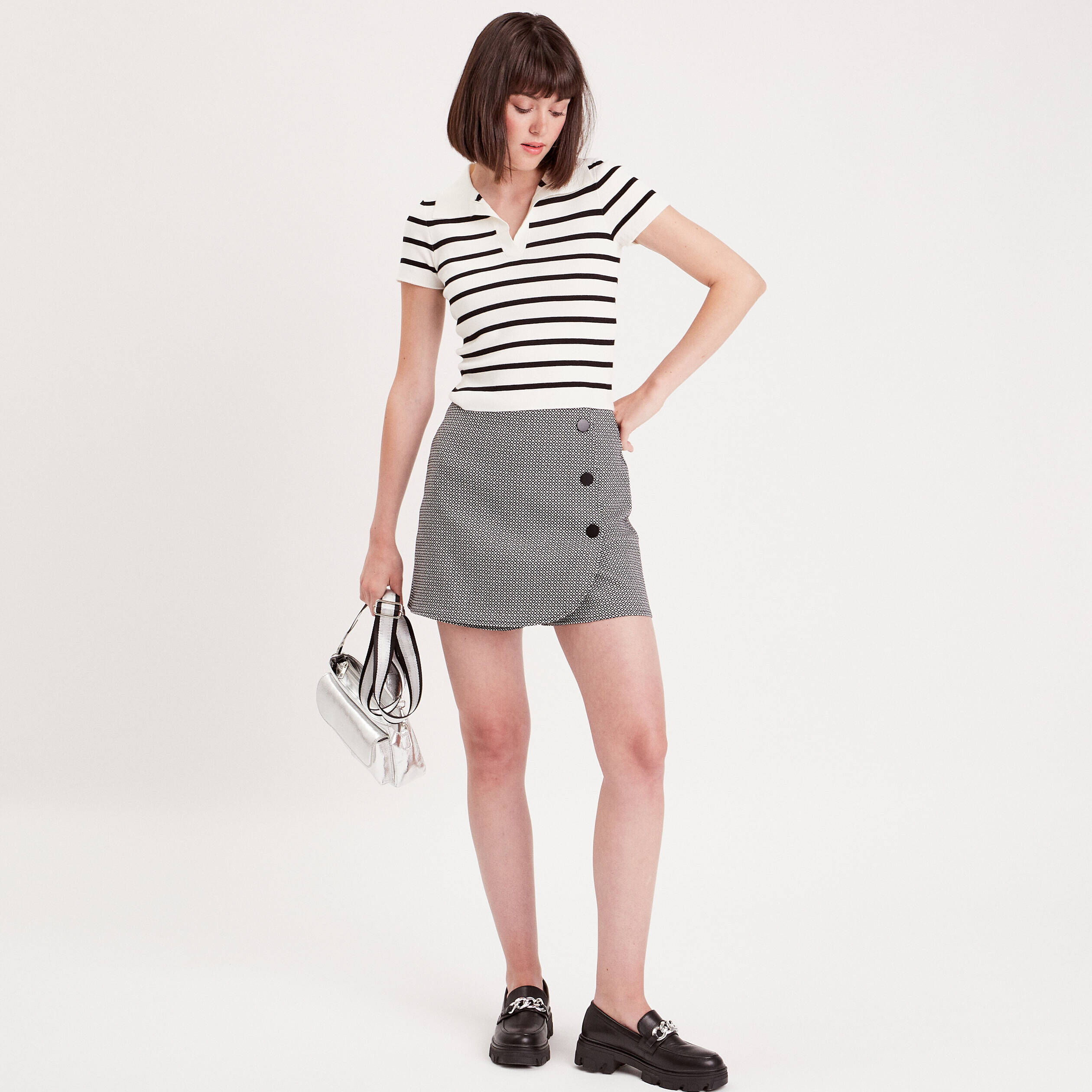 Jupe portefeuille noir femme | Cache Cache