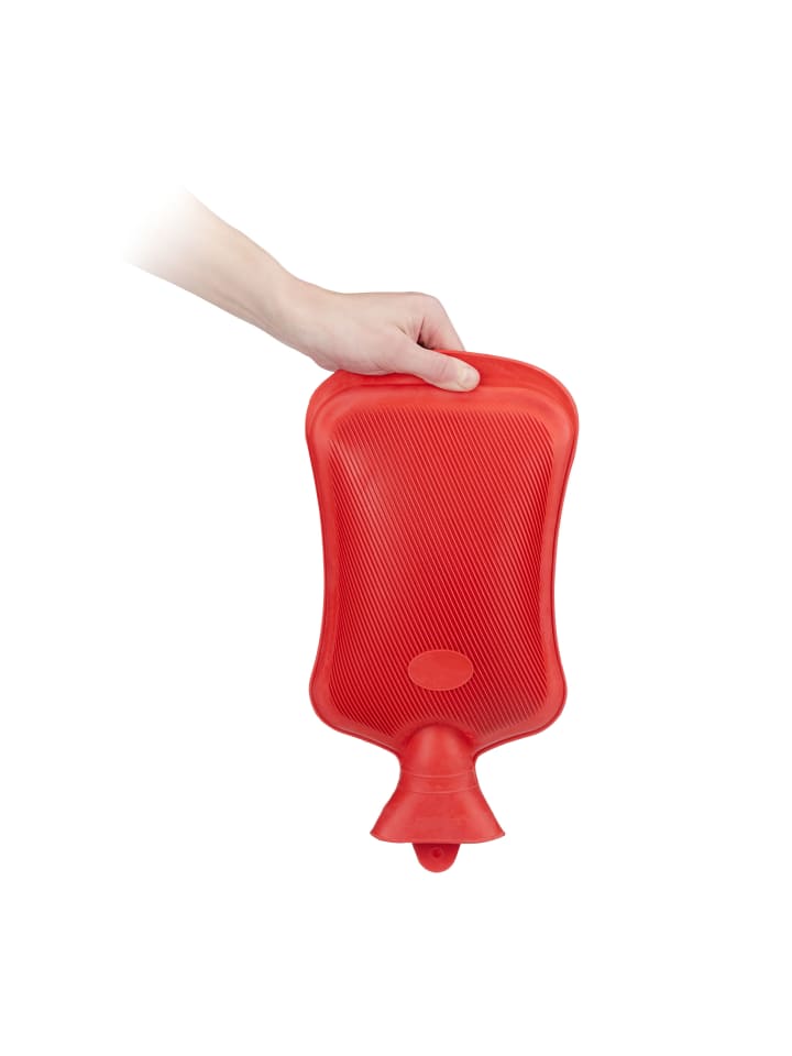 relaxdays 3x Wärmflasche in Rot - 2 l günstig kaufen onesize