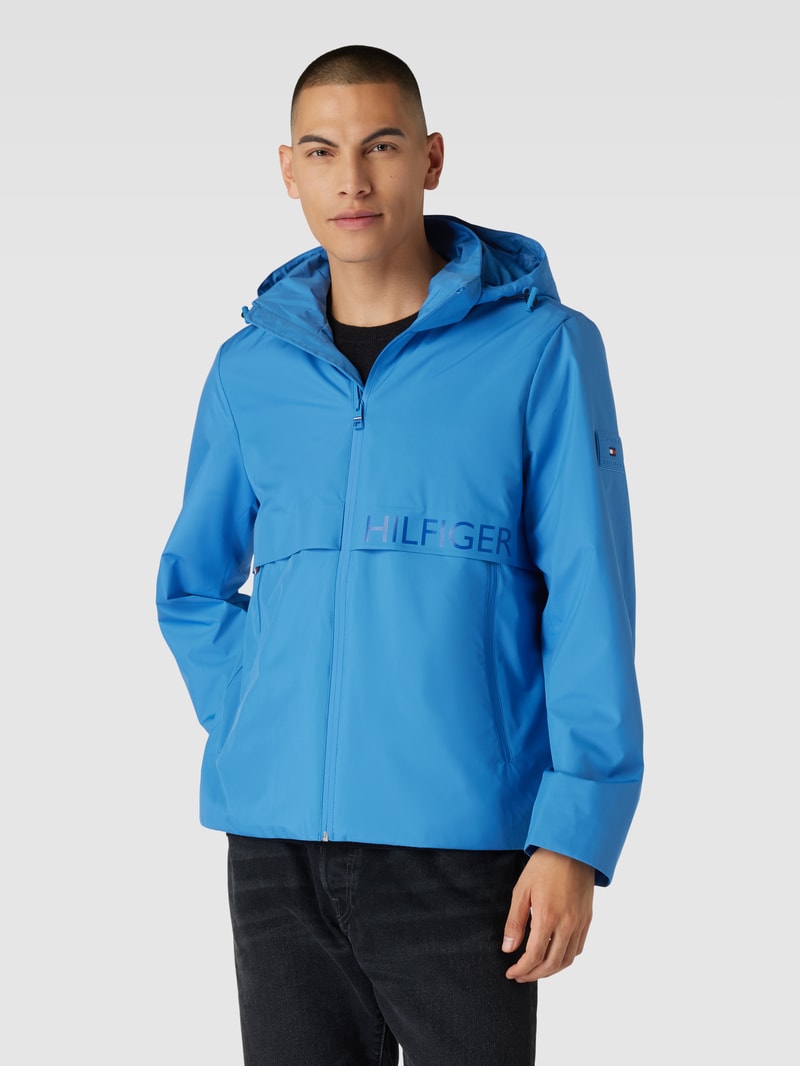 Jacke mit Stehkragen in aqua blau