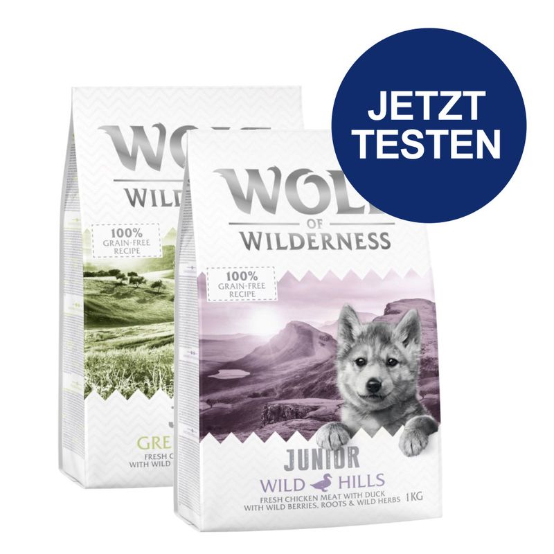 Probierpaket Wolf of Wilderness Junior 2 x 1 kg