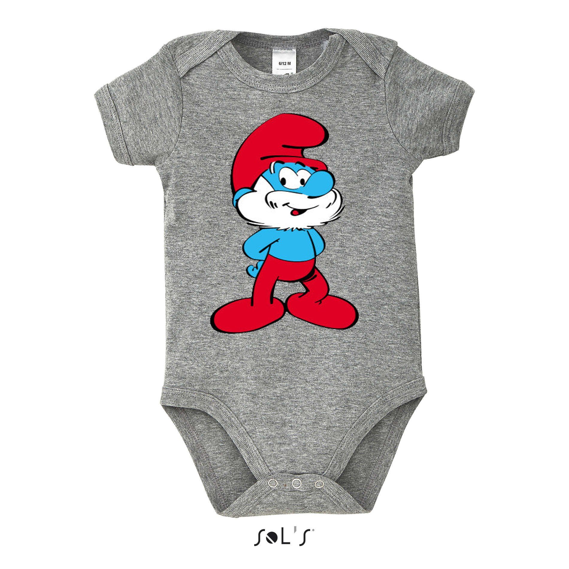 Blondie & Brownie Strampler Kinder PapaSchlumpf Schlumpfine Baby mit Druckknopf