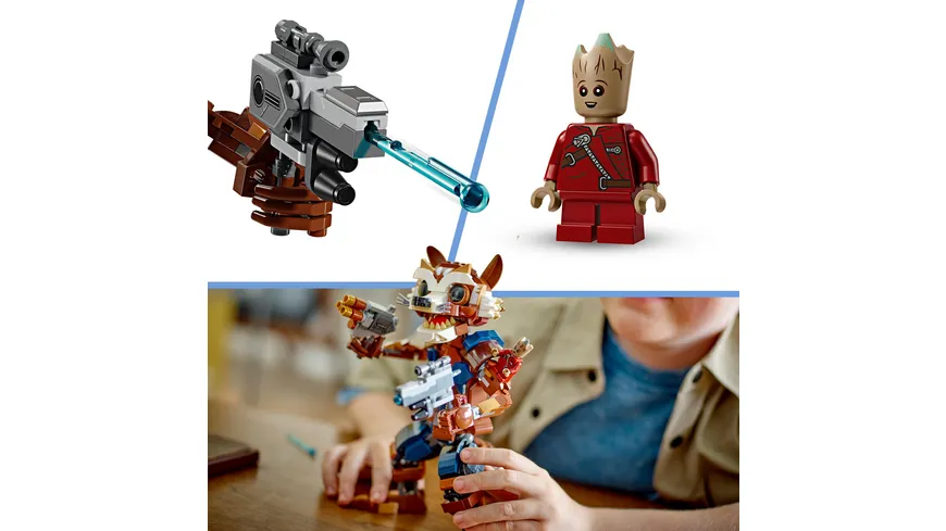 LEGO Marvel 76282 Rocket & Baby Groot, baubares Superhelden–Spielzeug