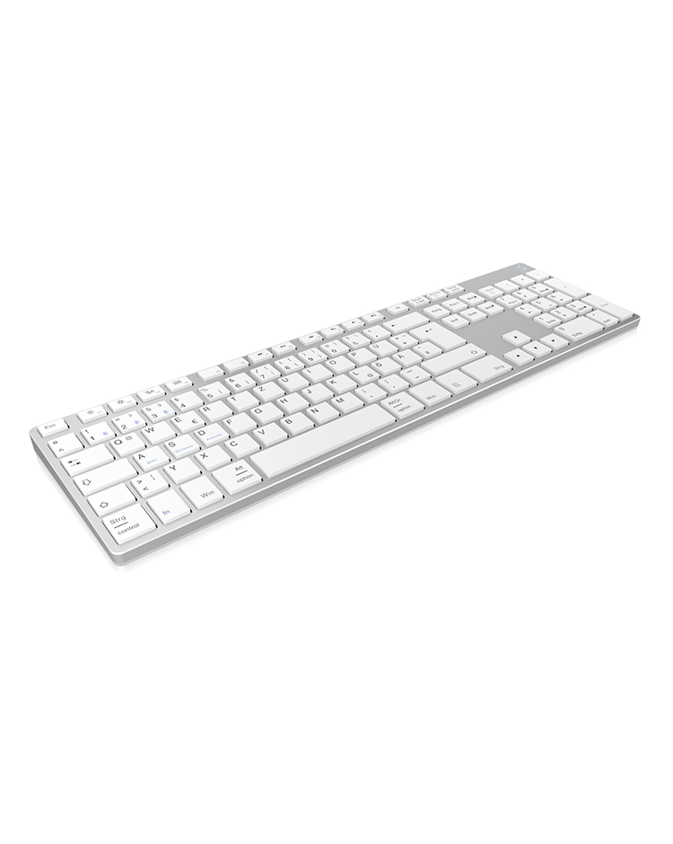 Keysonic KSK-8022BT (DE), Aluminium Full-Size Tastatur Bluetooth3.0