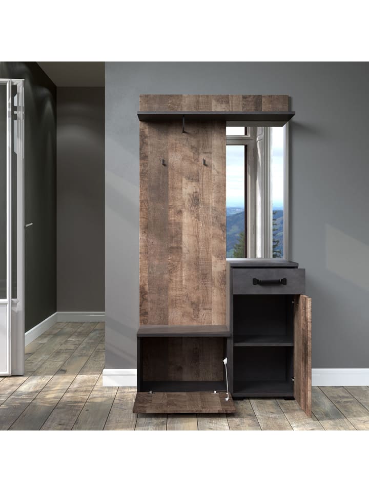 ebuy24 Kleiderschrank-Set Smile Grau 104 x 32 cm günstig kaufen onesize