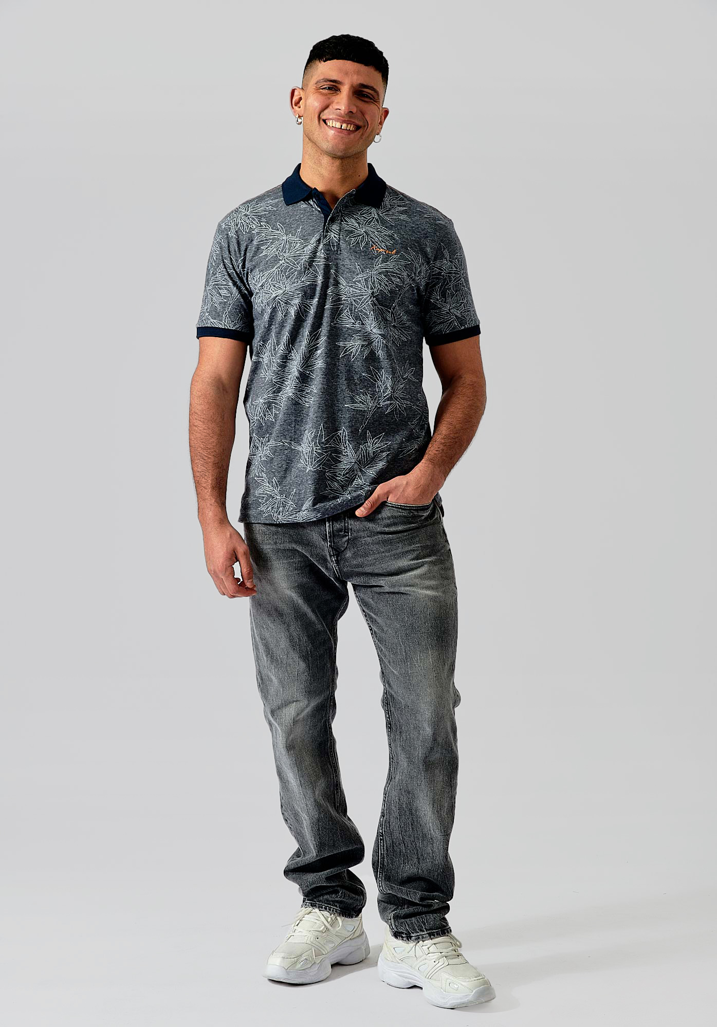 NERRY  Polo bleu homme 100% coton