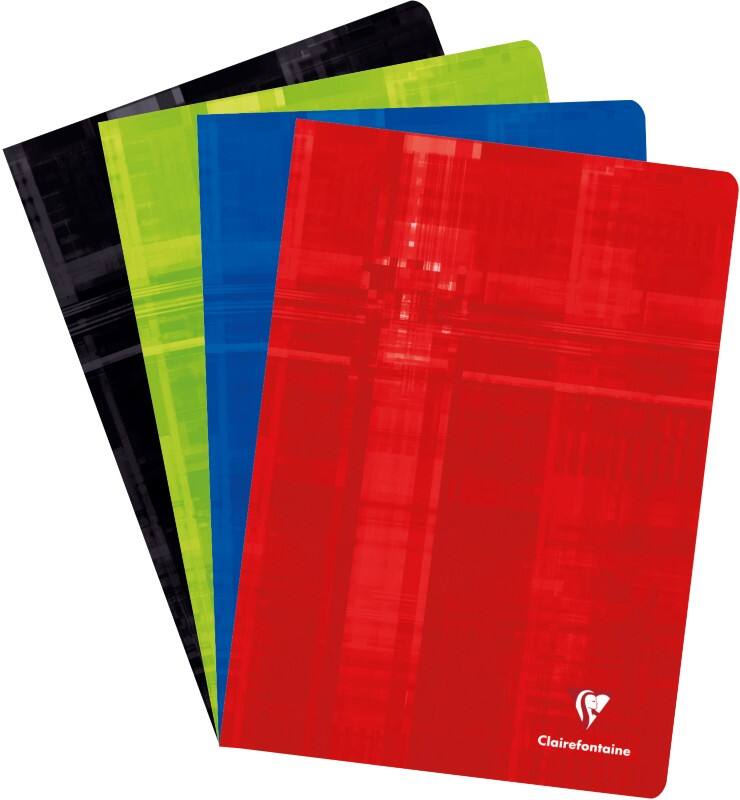 Clairefontaine Notizbuch DIN A4 Liniert Gebunden Pappe Farbig sortiert Nicht gelocht  80 Seiten 40 Blatt