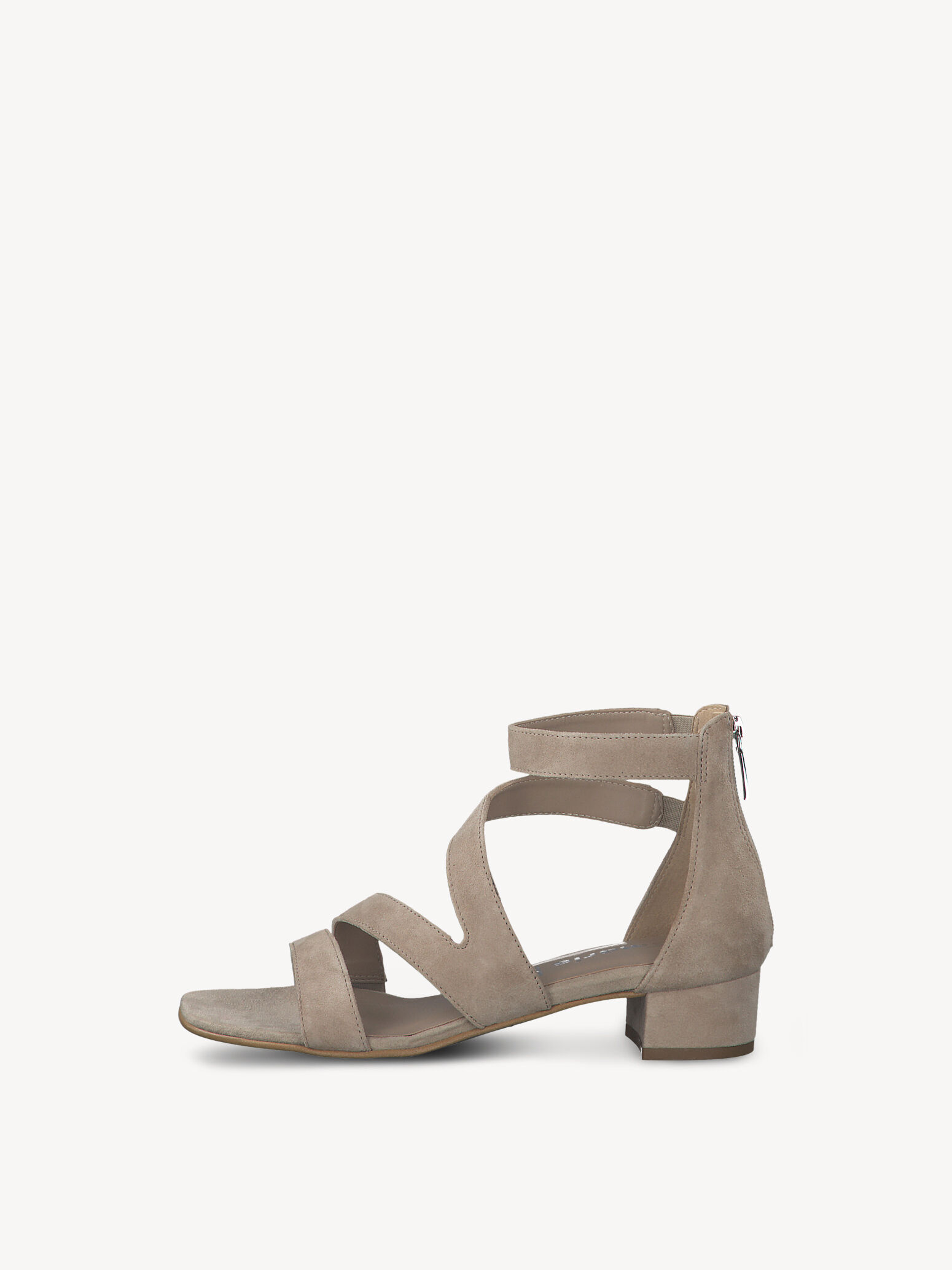 Sandale à talon en cuir - beige