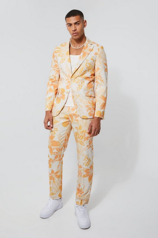 Toosii Slim-Fit Anzugjacke mit Blumenprint