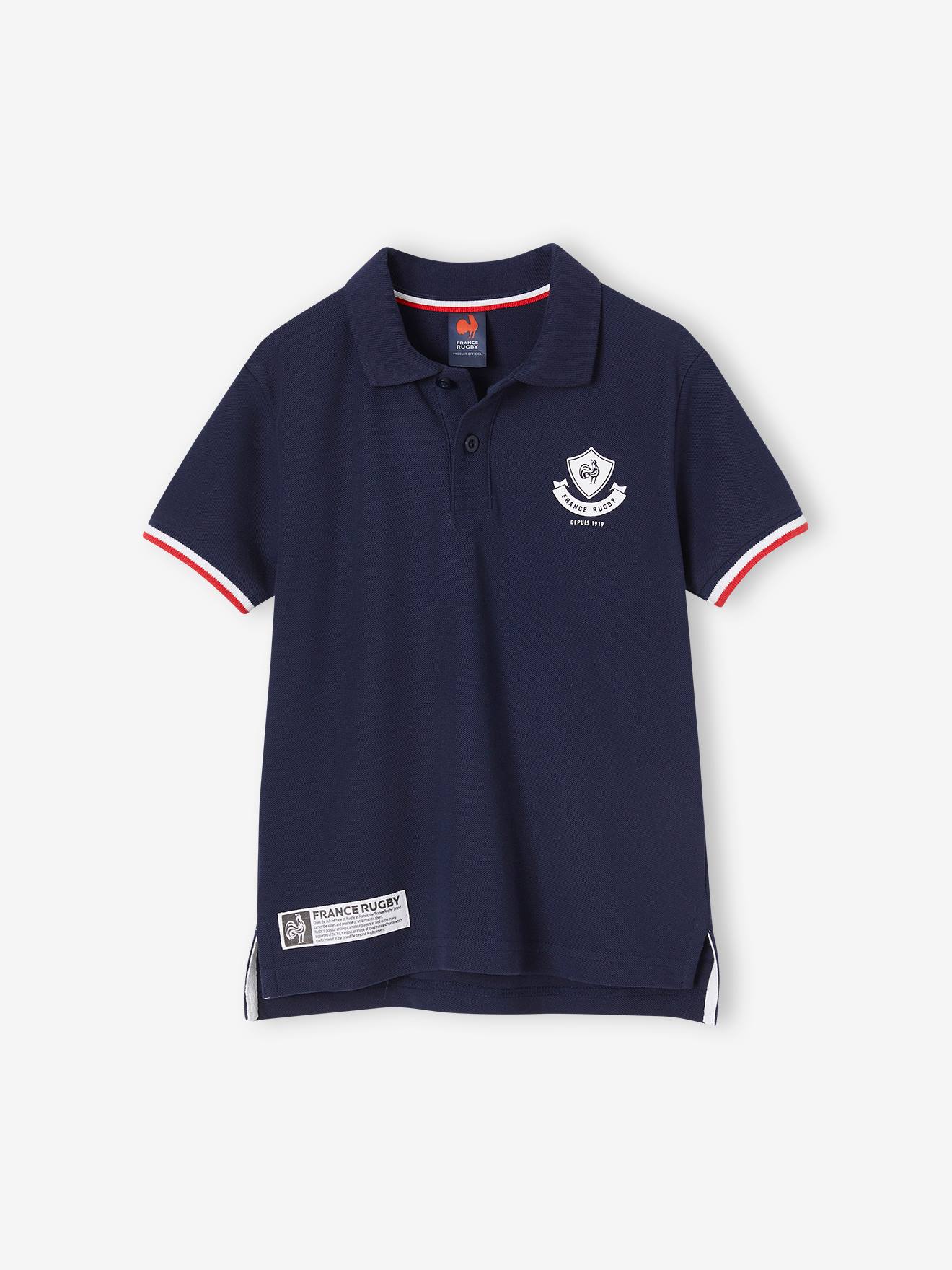 Polo manches courtes France Rugby® enfant marine