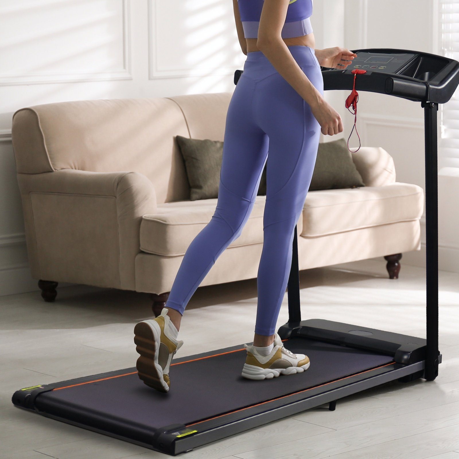 VENDOMNIA Laufband Treadmill - LCD-Display, 1000W, Lauffläche 100x38cm - (Trainingszeit, Distanz, Kalorienverbrauch, Geschwindigkeit), klappbar, elektrisch, bis 6Km/h