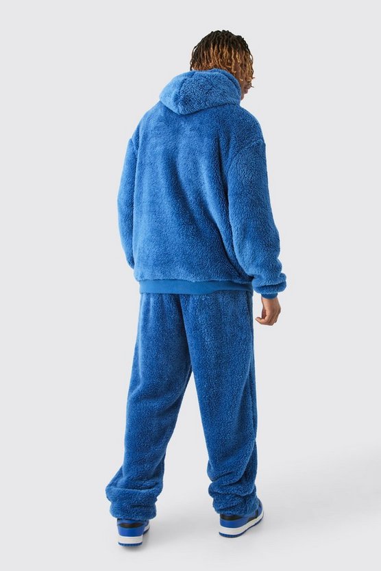 Tall Oversize Trainingsanzug mit Kapuze und Borg-Stickerei